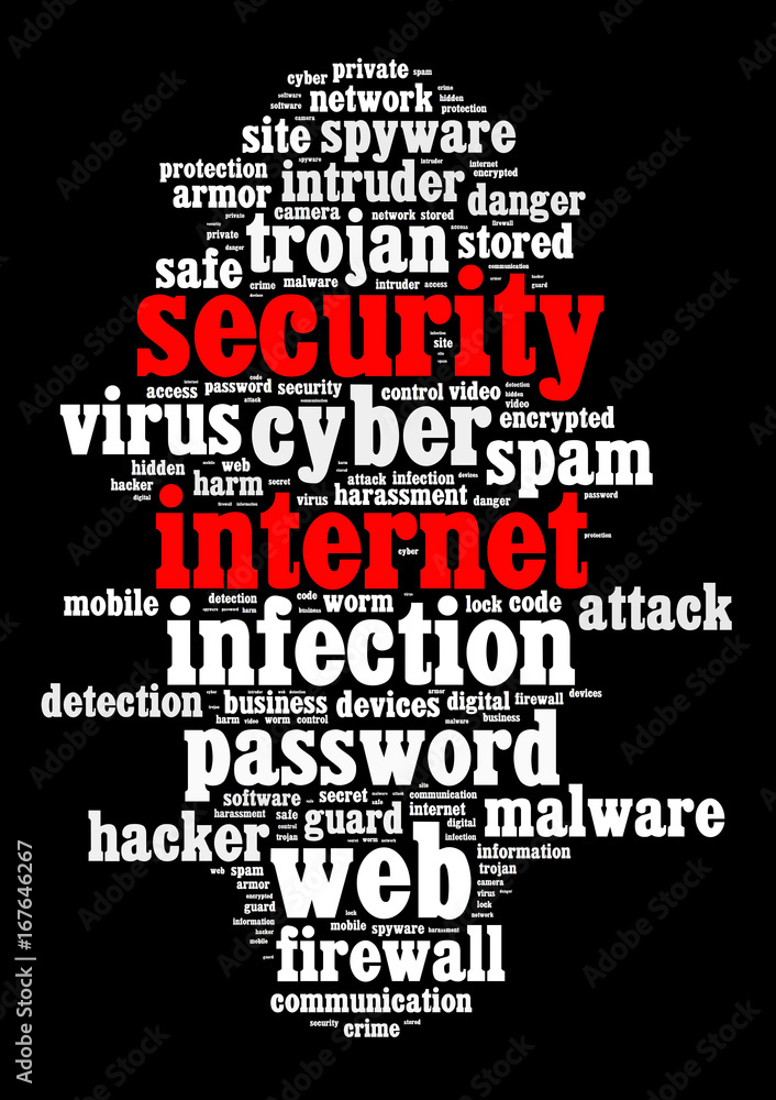 Security internet text concept