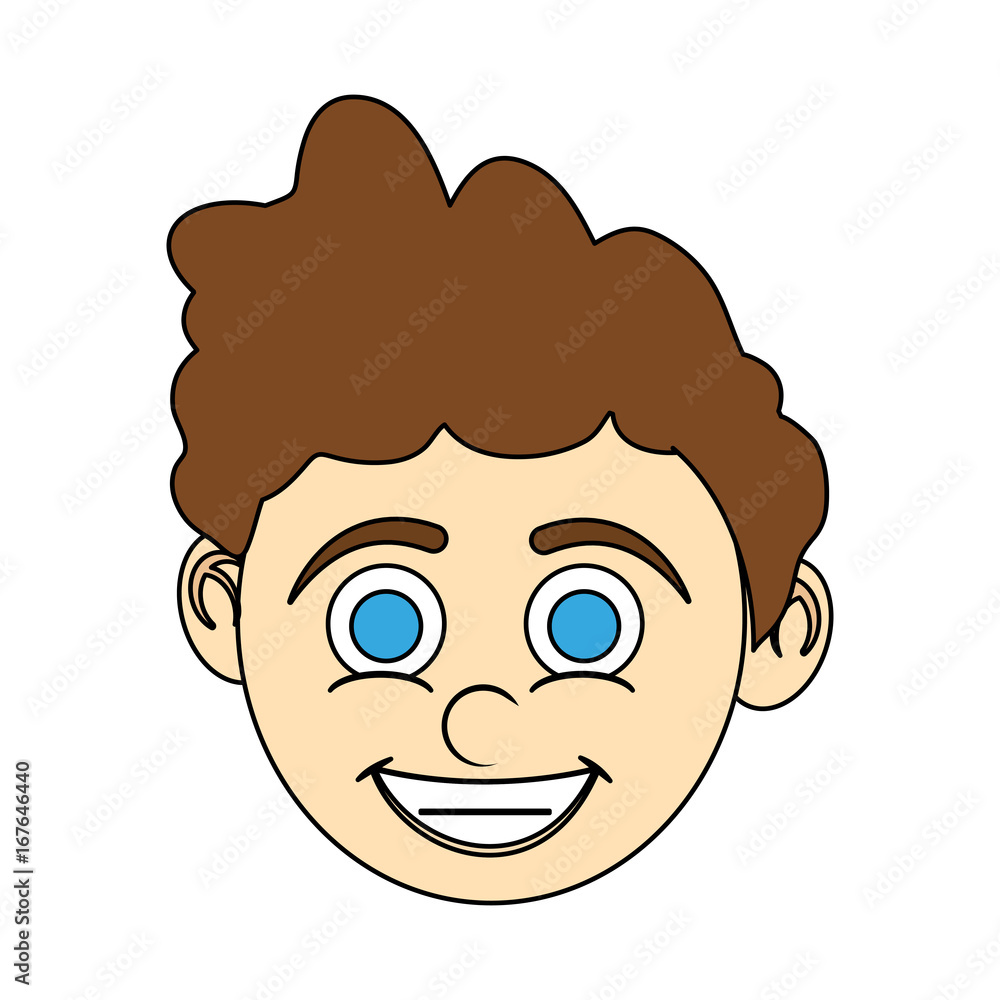 Obraz premium boy blue eyes happy child icon image vector illustration design 