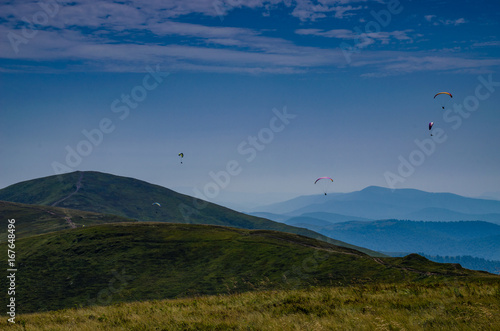 Background landscape with Ukrainian Carpathian Mountains in the Pylypets