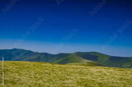 Background landscape with Ukrainian Carpathian Mountains in the Pylypets