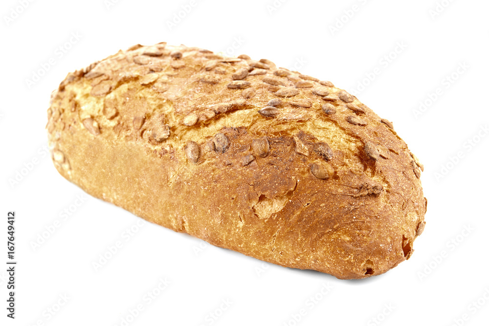 Tasty loaf of bread on white background Tasty loaf of bread on white background