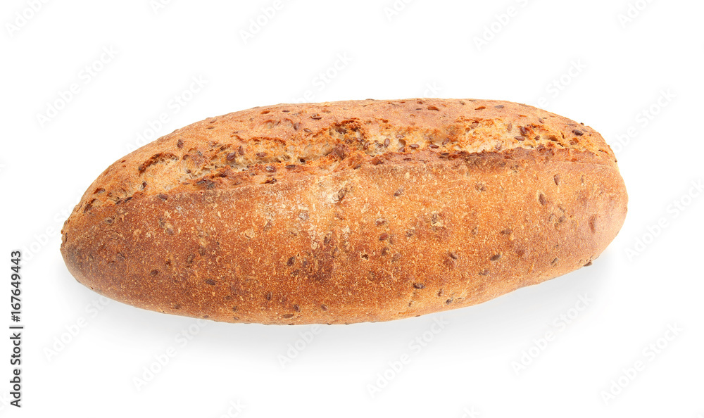 Tasty loaf of bread on white background Tasty loaf of bread on white background