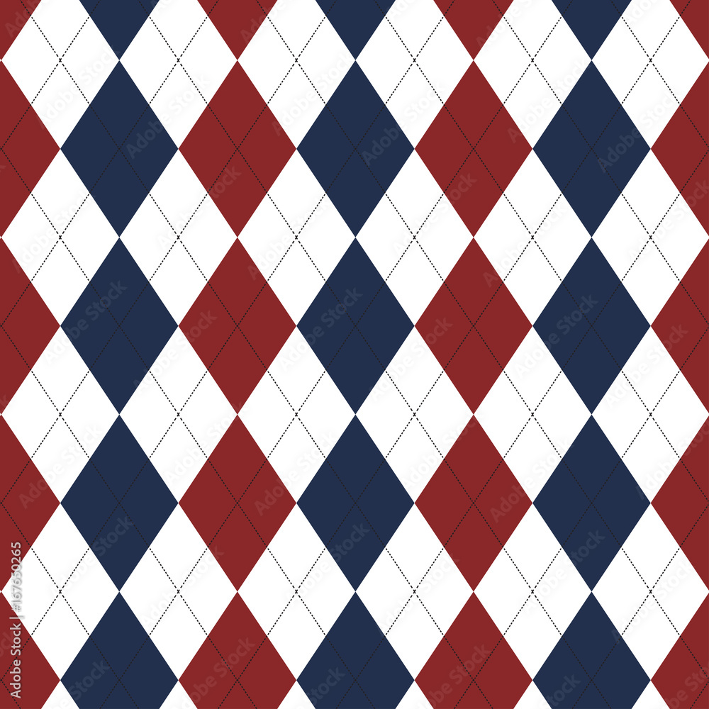 Red and blue with black layered diamond seamless repeating pattern ...