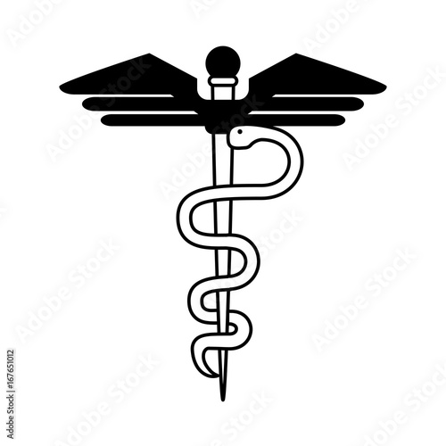 asclepius rod healthcare icon image vector illustration design 