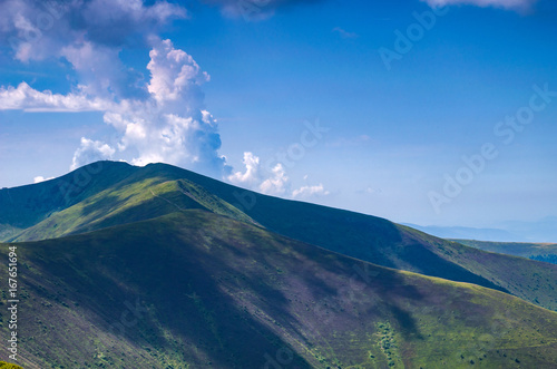 Background landscape with Ukrainian Carpathian Mountains in the Pylypets