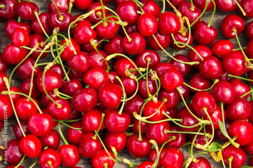 Background of the red cherry fruits Background of the red cherry fruits