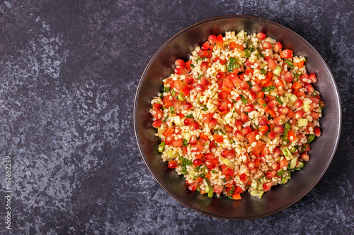 Tabbouleh salad, traditional middle eastern or arab dish.