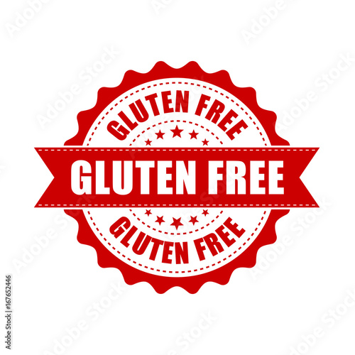 Gluten free grunge rubber stamp. Vector illustration on white background. Business concept no gluten healthy stamp pictogram.