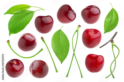 Cherry isolated on white background. Collection