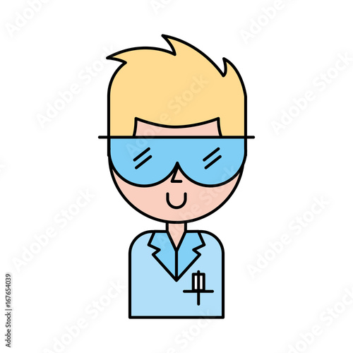 Laboratory scientist avatar character vector illustration design