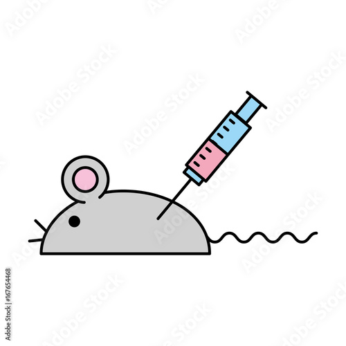 Laboratory mouse with injection vector illustration design