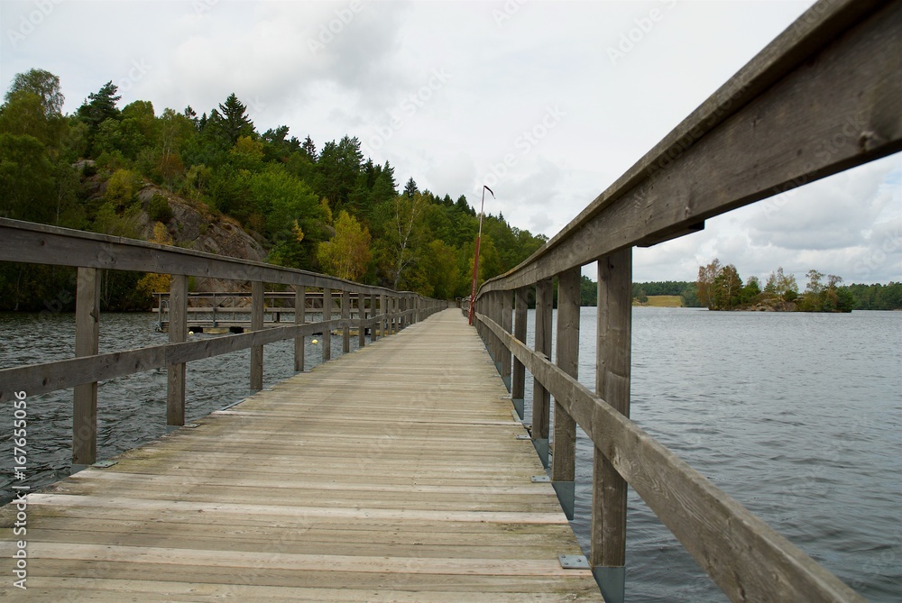 Bridge on a lake in west Sweden