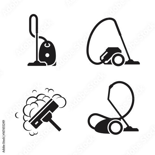 Vacuum cleaner icons set photo