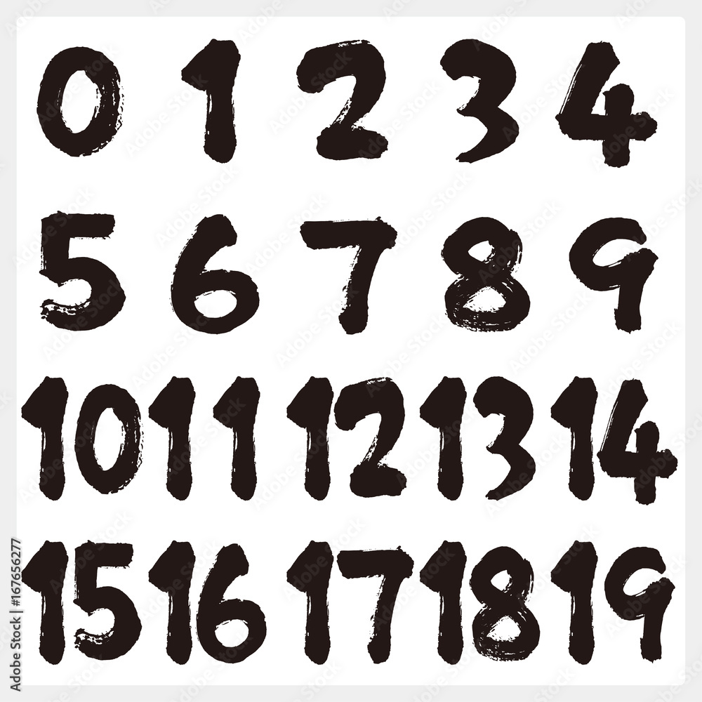 筆文字 数字 Stock Vector Adobe Stock 筆文字 数字 Stock Vector Adobe Stock