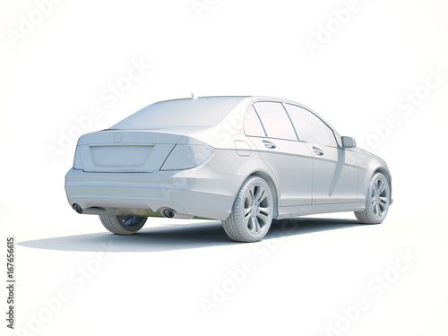 3d Car White Blank Template