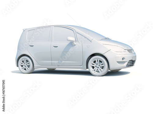 3d Car White Blank Template