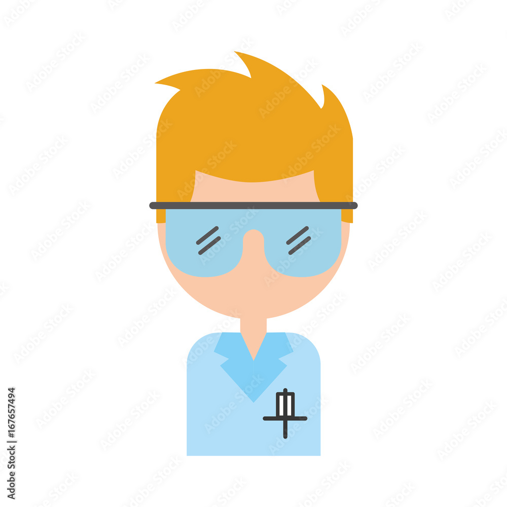Laboratory scientist avatar character vector illustration design