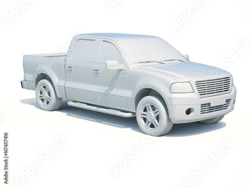 3d Car White Blank Template