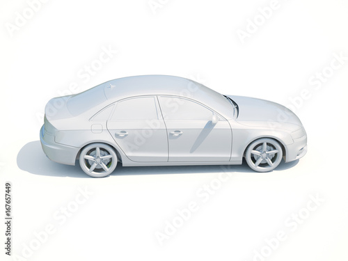 3d Car White Blank Template