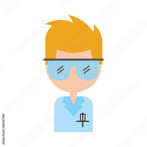 Laboratory scientist avatar character vector illustration design