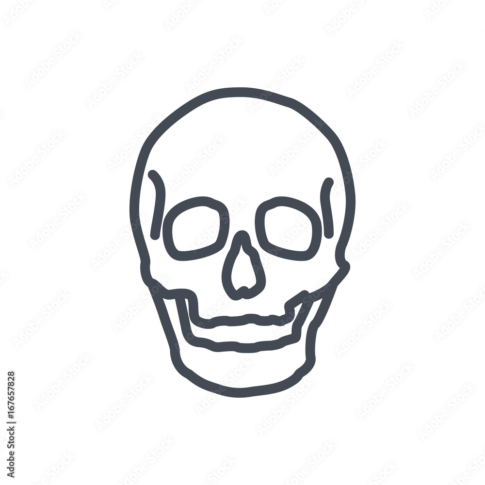 Bones line icon human skull