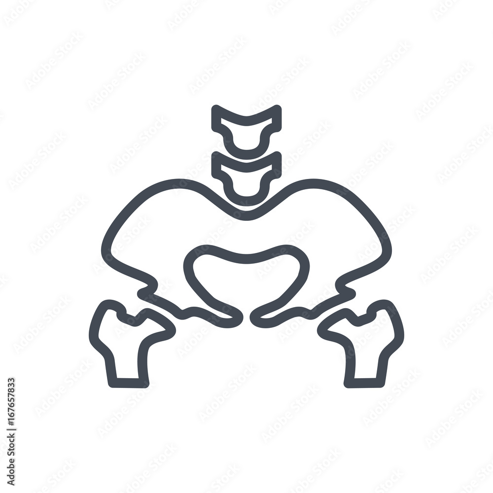 Bones line icon pelvis Bones line icon pelvis