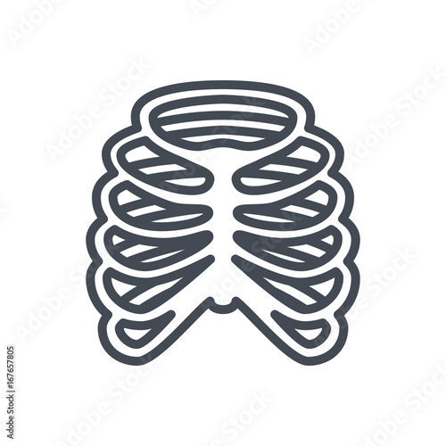 Bones line icon ribs