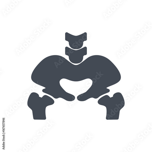 Bones silhouette icon pelvis