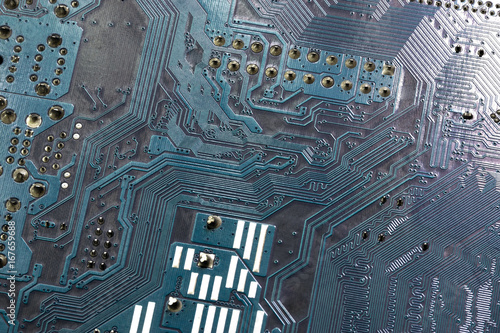 Slika na platnu Blue PCB - Backside of a ATX Motherboard
