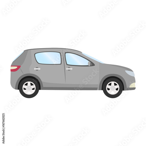 Car vector template on white background. Business hatchback isolated. grey hatchback flat style. side view © tierre3012