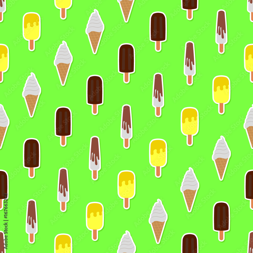 Seamless pattern with ice cream for your design Seamless pattern with ice cream for your design