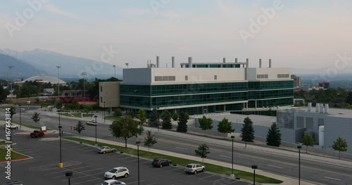 University of Utah campus building traffic. Research and teaching hospital on the campus in Salt Lake City, Utah. Specialties, cardiology, geriatrics, gynecology, pediatrics, neurology, oncology. photo