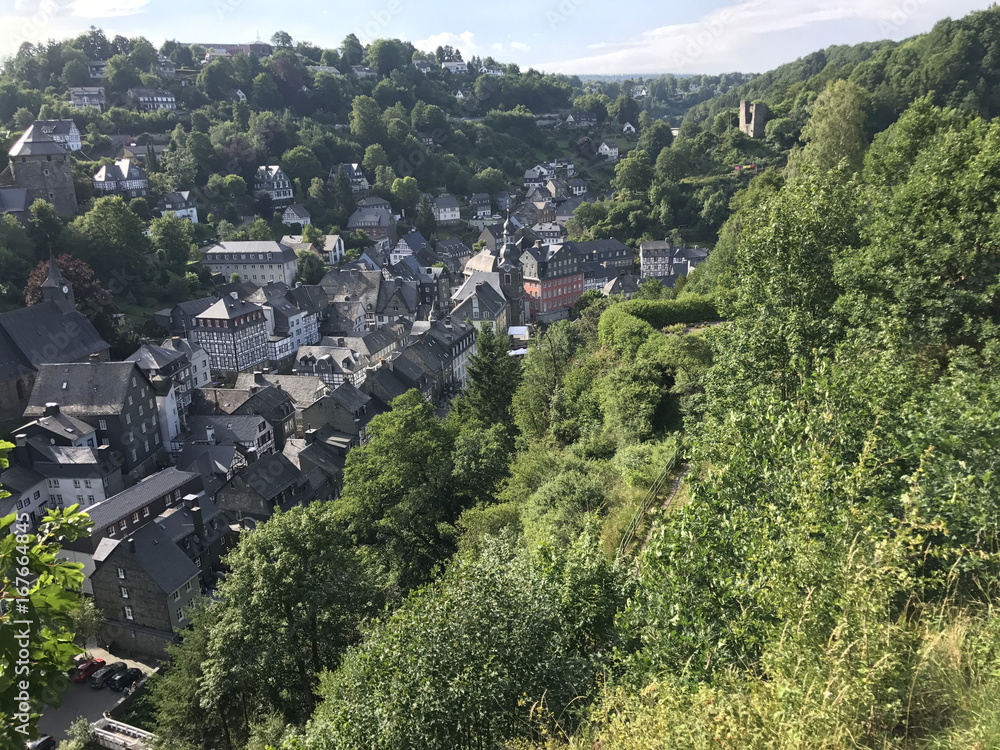 Aerial view from the town Monschau