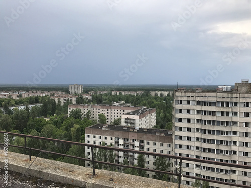 Buildings in Pripyat the abandoned city