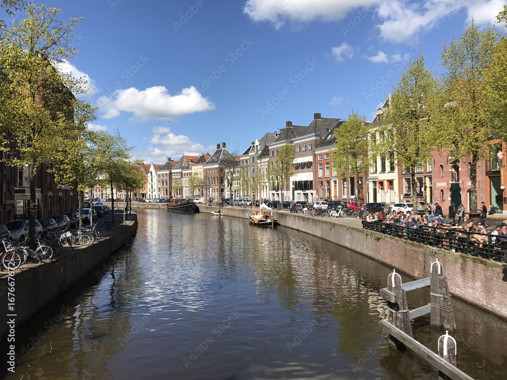 A canal with typical Dutch architecture