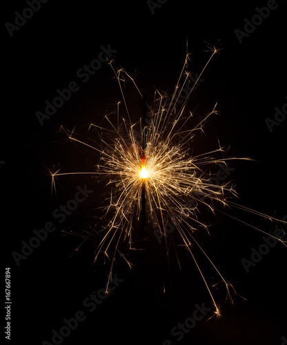 sparkler on black background