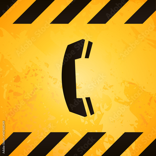 danger sign with a phone
