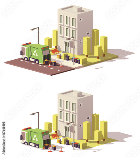 Vector low poly building icon