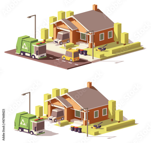 Vector low poly house icon