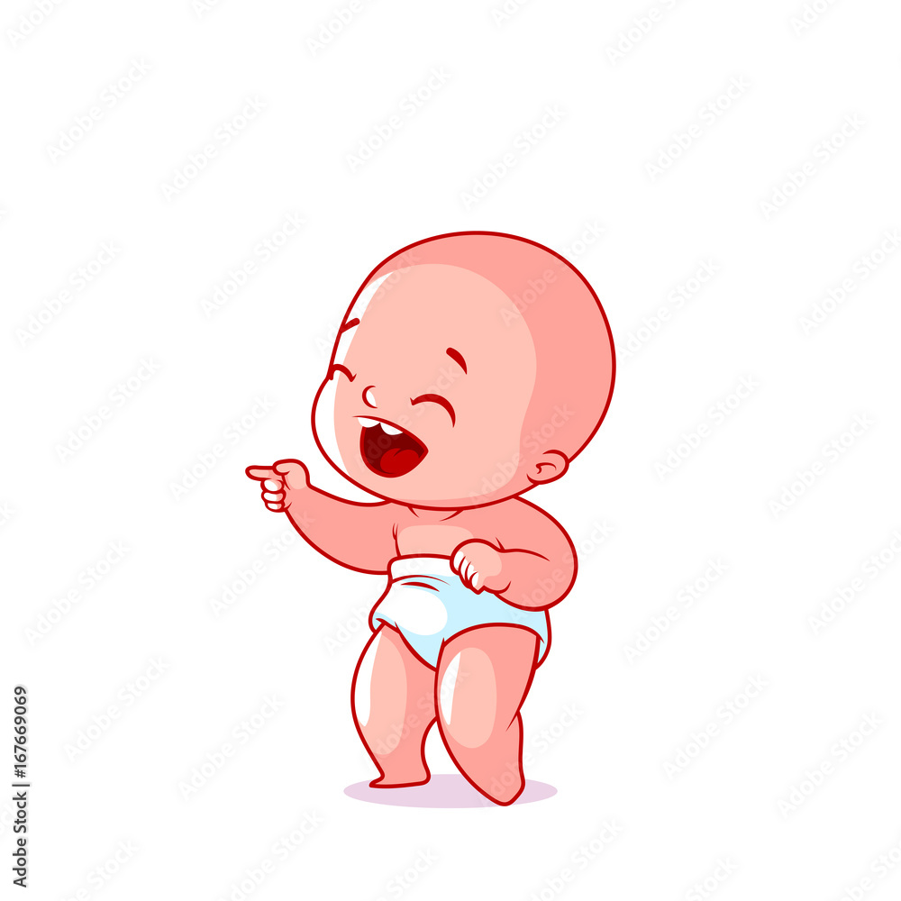 Very cute little baby in the diaper. Very cute little baby in the diaper.