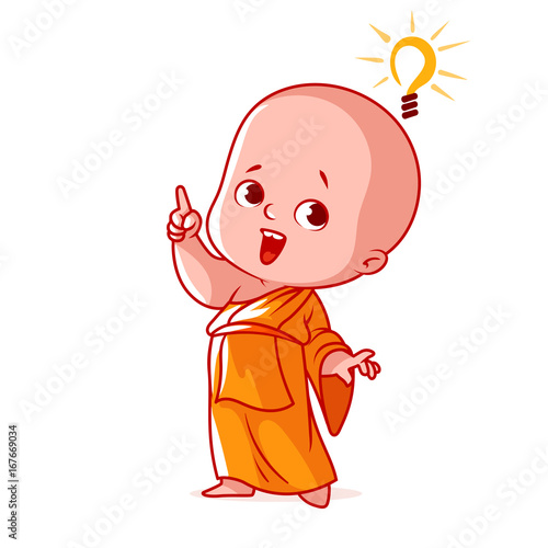 Little monk with an idea.