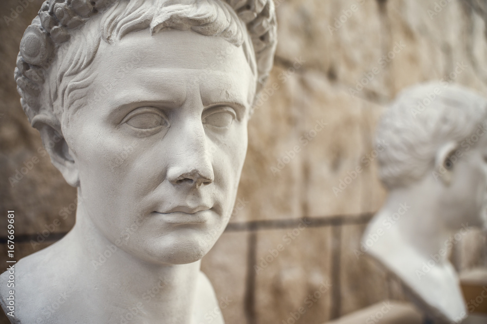 Obraz premium Busto di Augusto Imperatore. Copia in gesso di originale romano