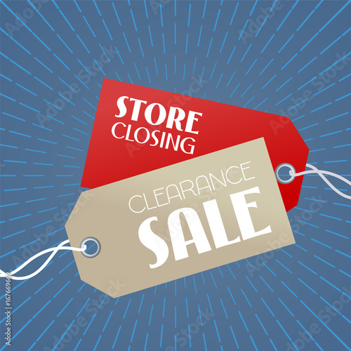 Clearance sale vector illustration, background with price tags
