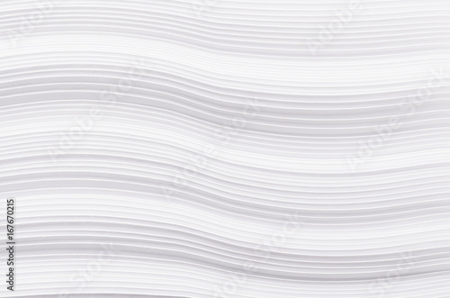 Striped halftone wavy white paper texture, abstract background.