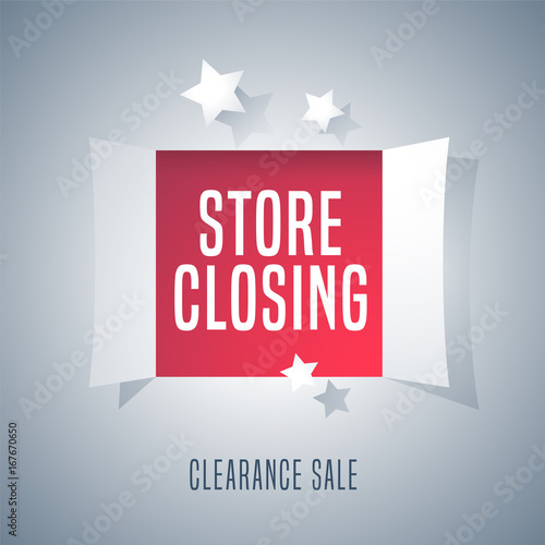 Store closing sale vector illustration, background