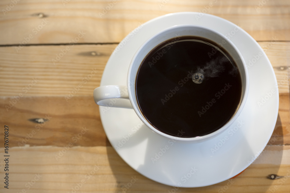 Top view of a cup of coffee Top view of a cup of coffee
