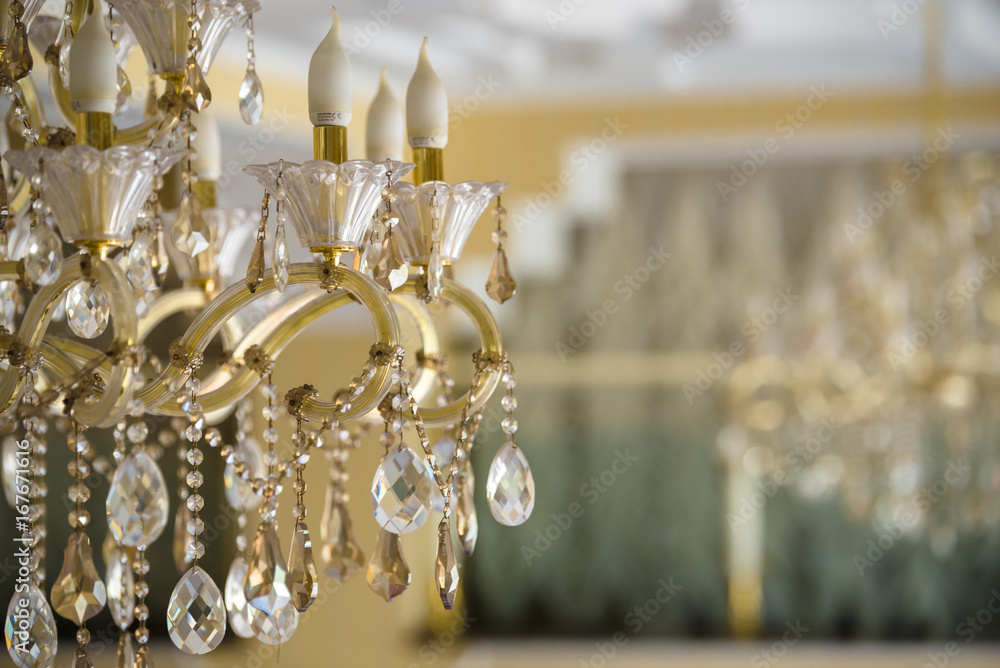 elegant crystal lamp close up elegant crystal lamp close up
