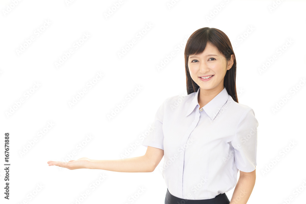 案内する女性 案内する女性