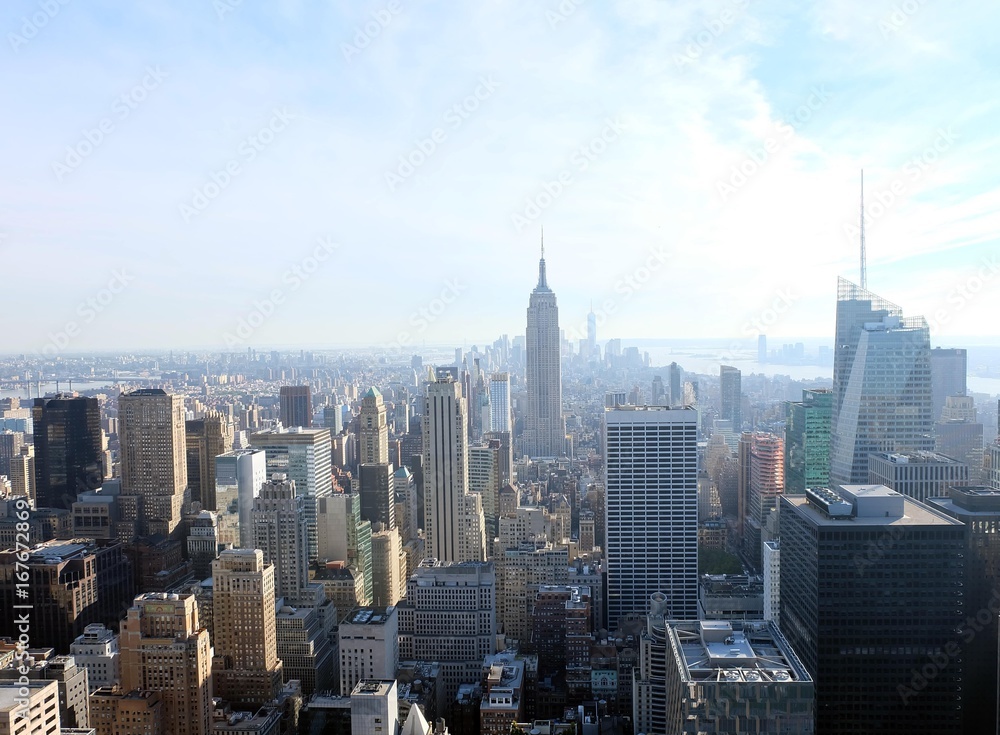 Aerial view over Manhattan 