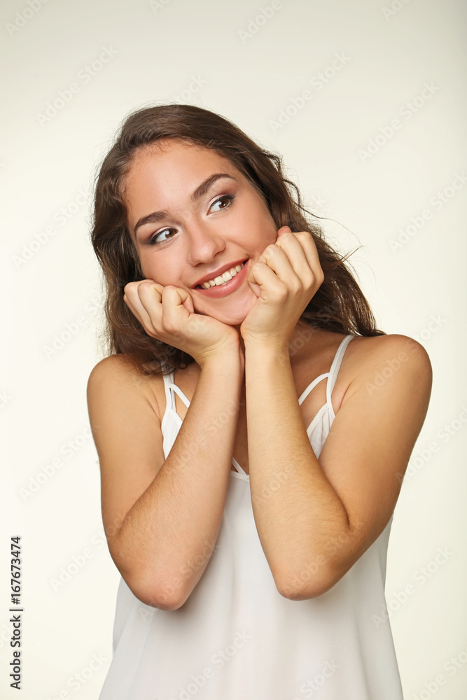 Portrait of happy young woman Portrait of happy young woman